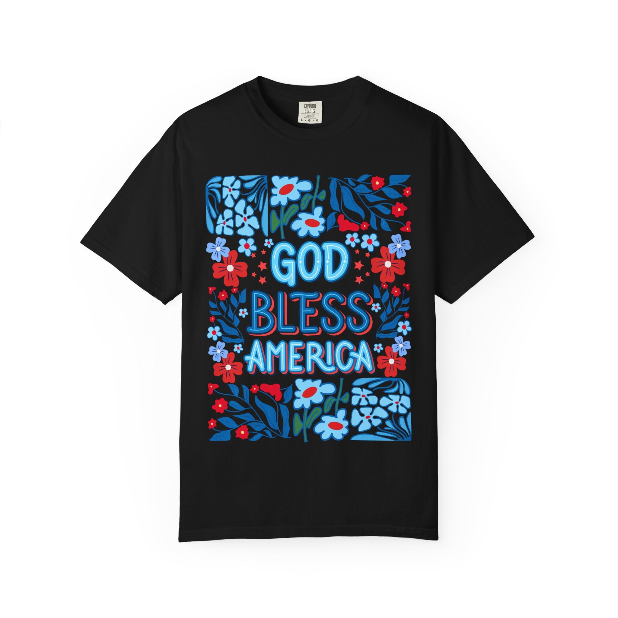 God Bless America Floral Tee