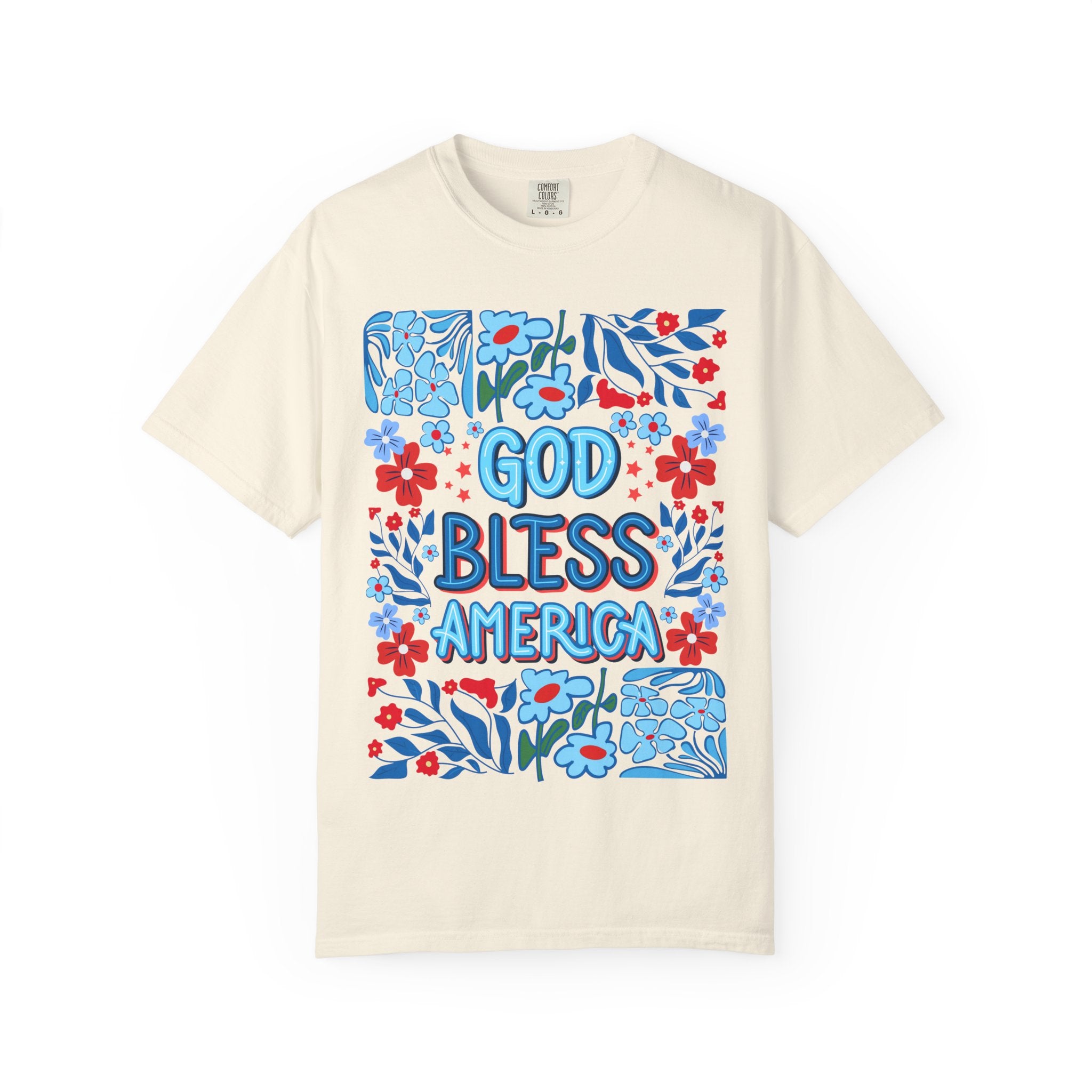 God Bless America Floral Tee