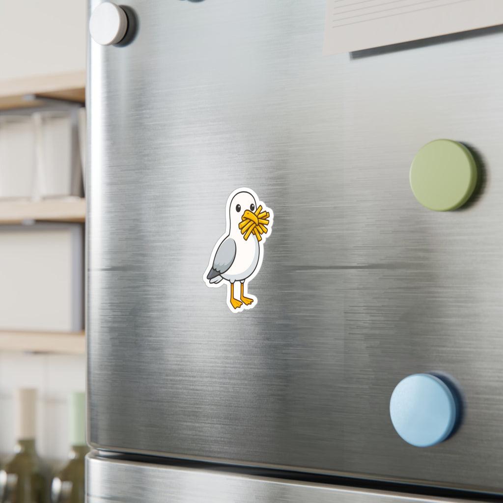 Seagull with Fries Kiss-Cut Vinyl Decal Sticker