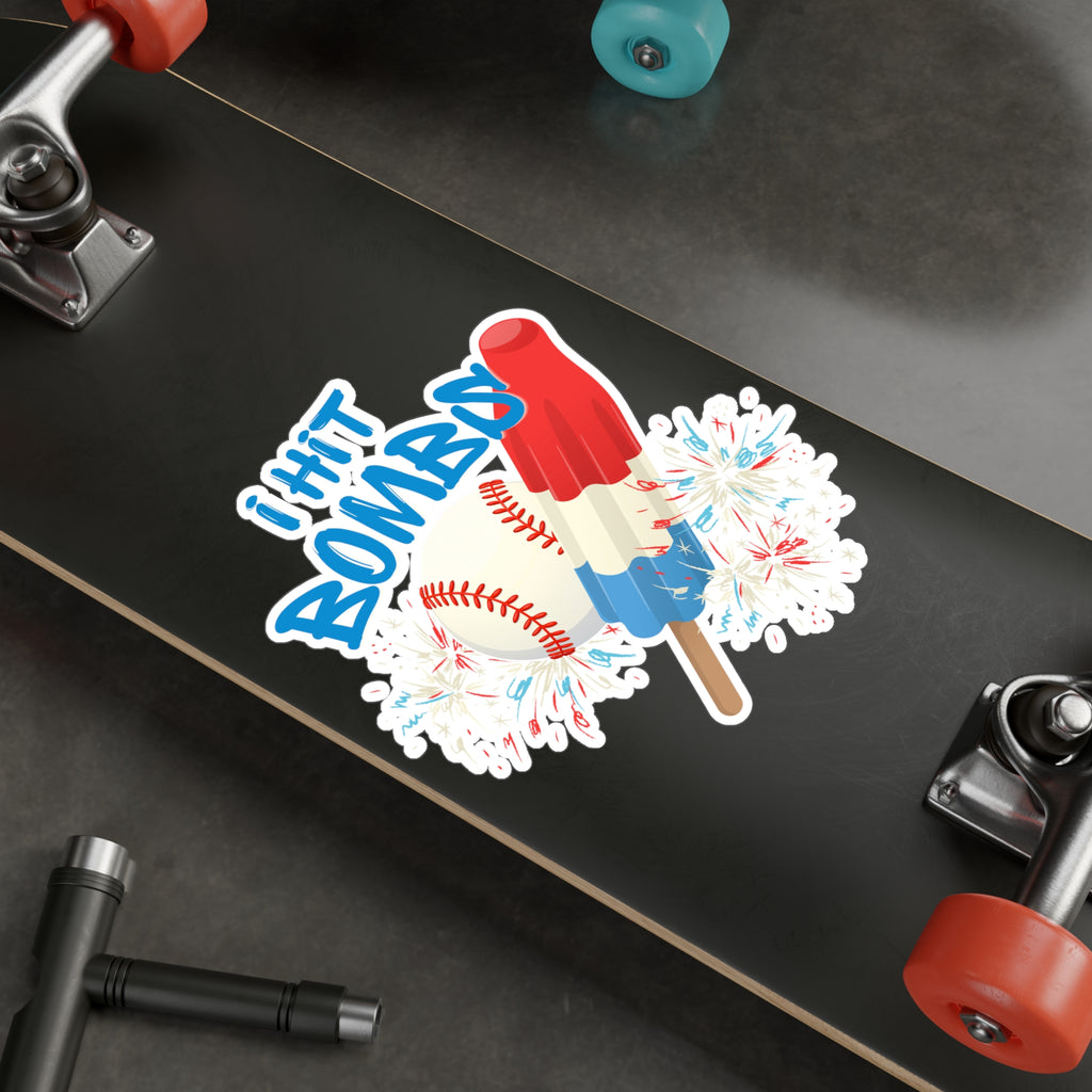 "I Hit Bombs" Baseball Kiss-Cut Vinyl Decal Sticker