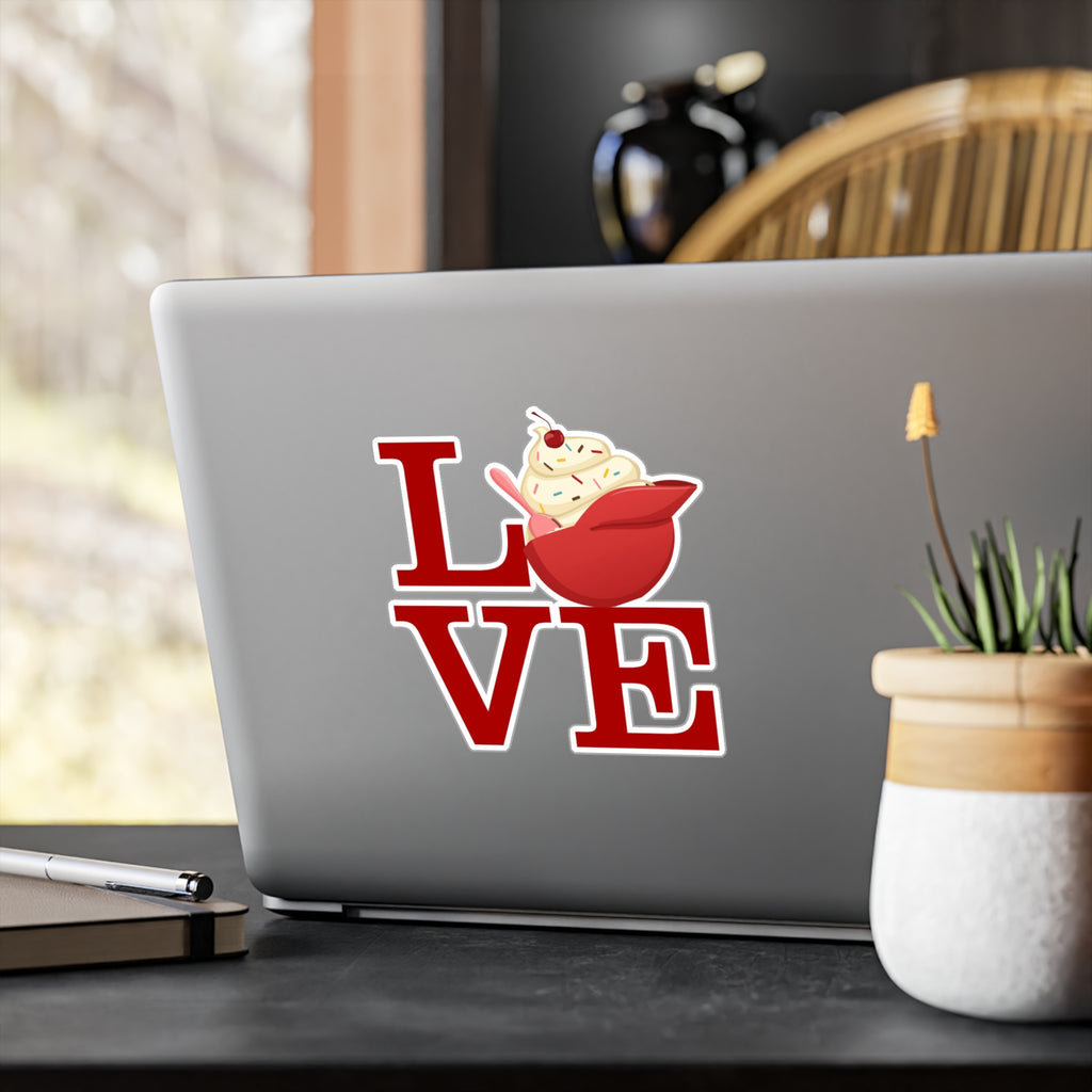 Philly LOVE Baseball Ice Cream Helmet- Kiss-Cut Vinyl Decal Sticker