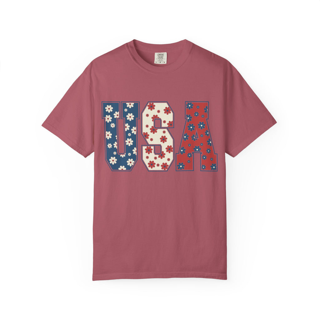 USA Floral Tee