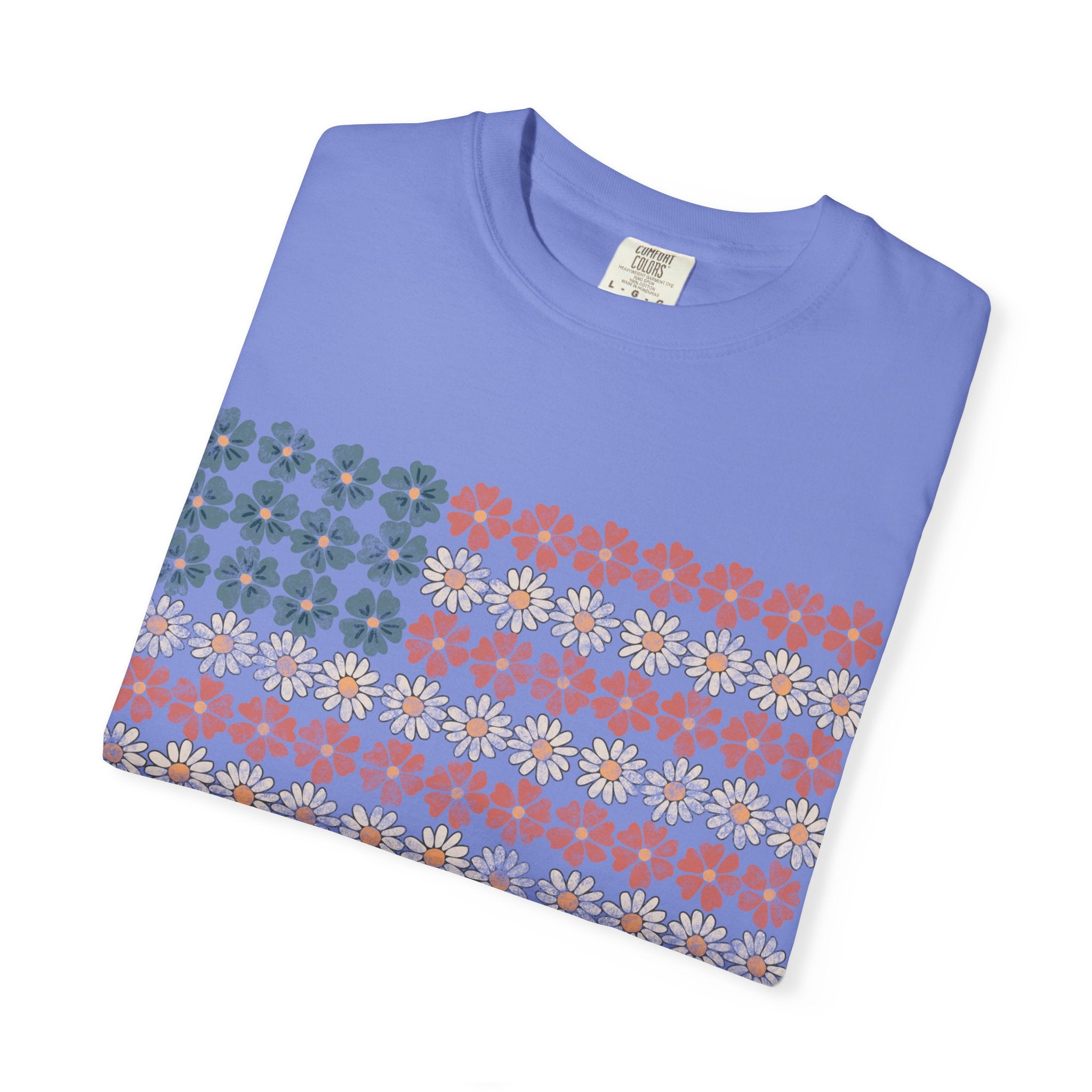Floral American Flag USA Tee