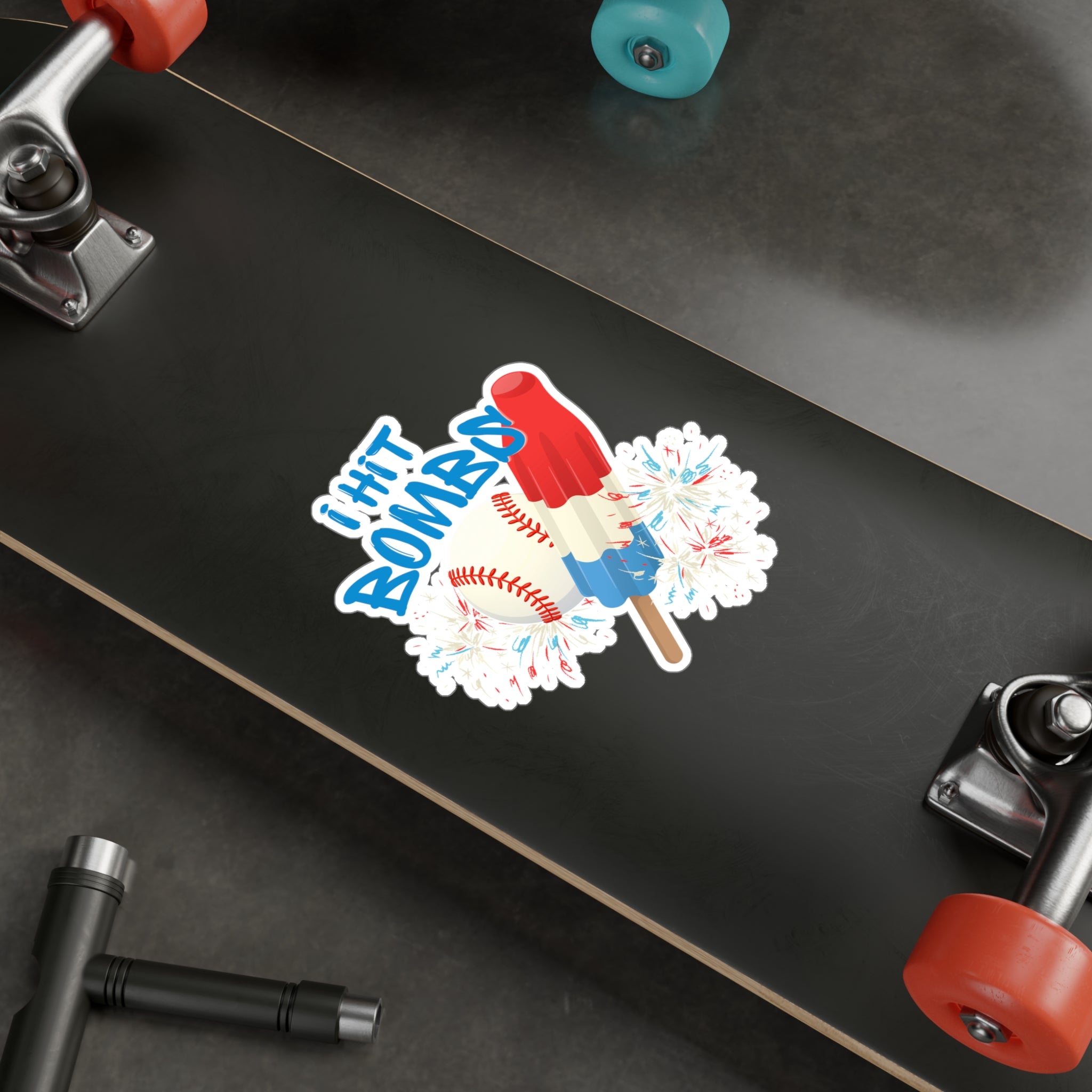 "I Hit Bombs" Baseball Kiss-Cut Vinyl Decal Sticker