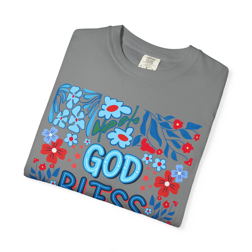 God Bless America Floral Tee