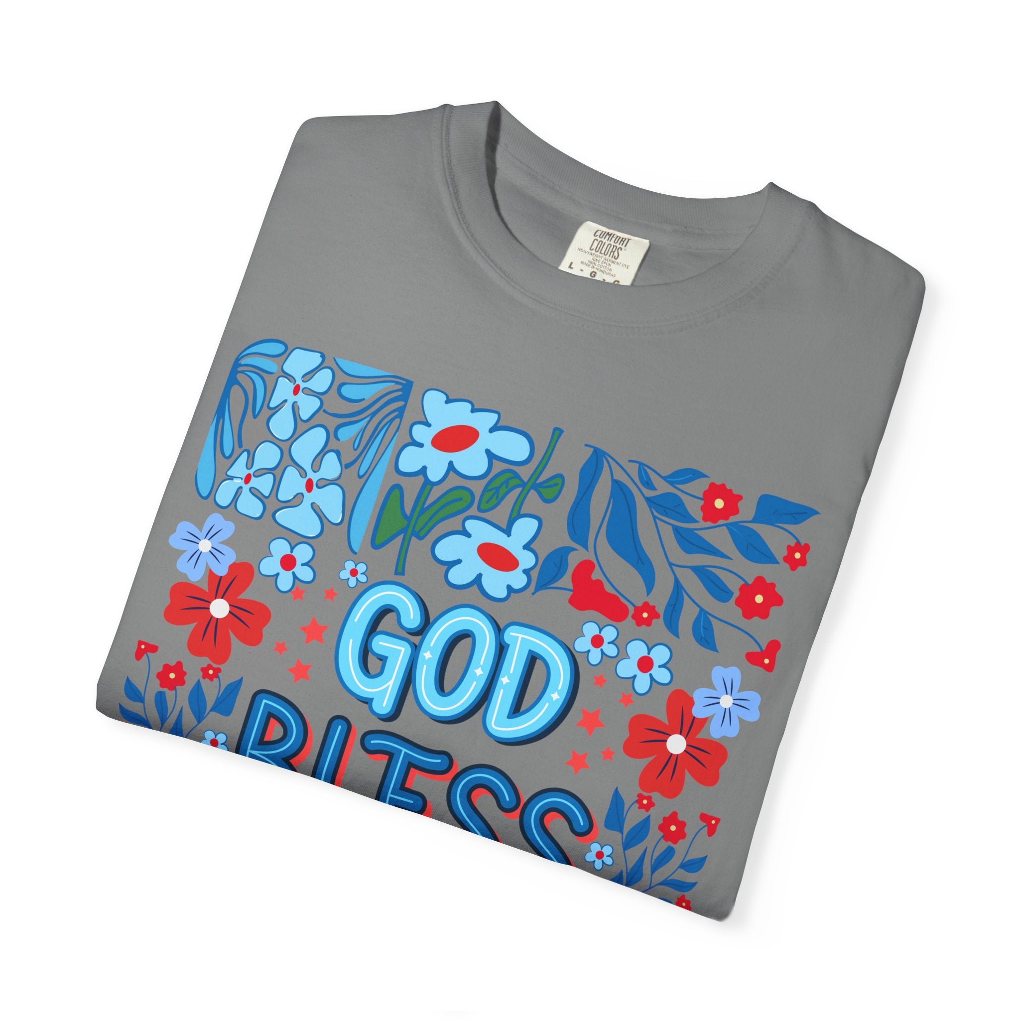 God Bless America Floral Tee
