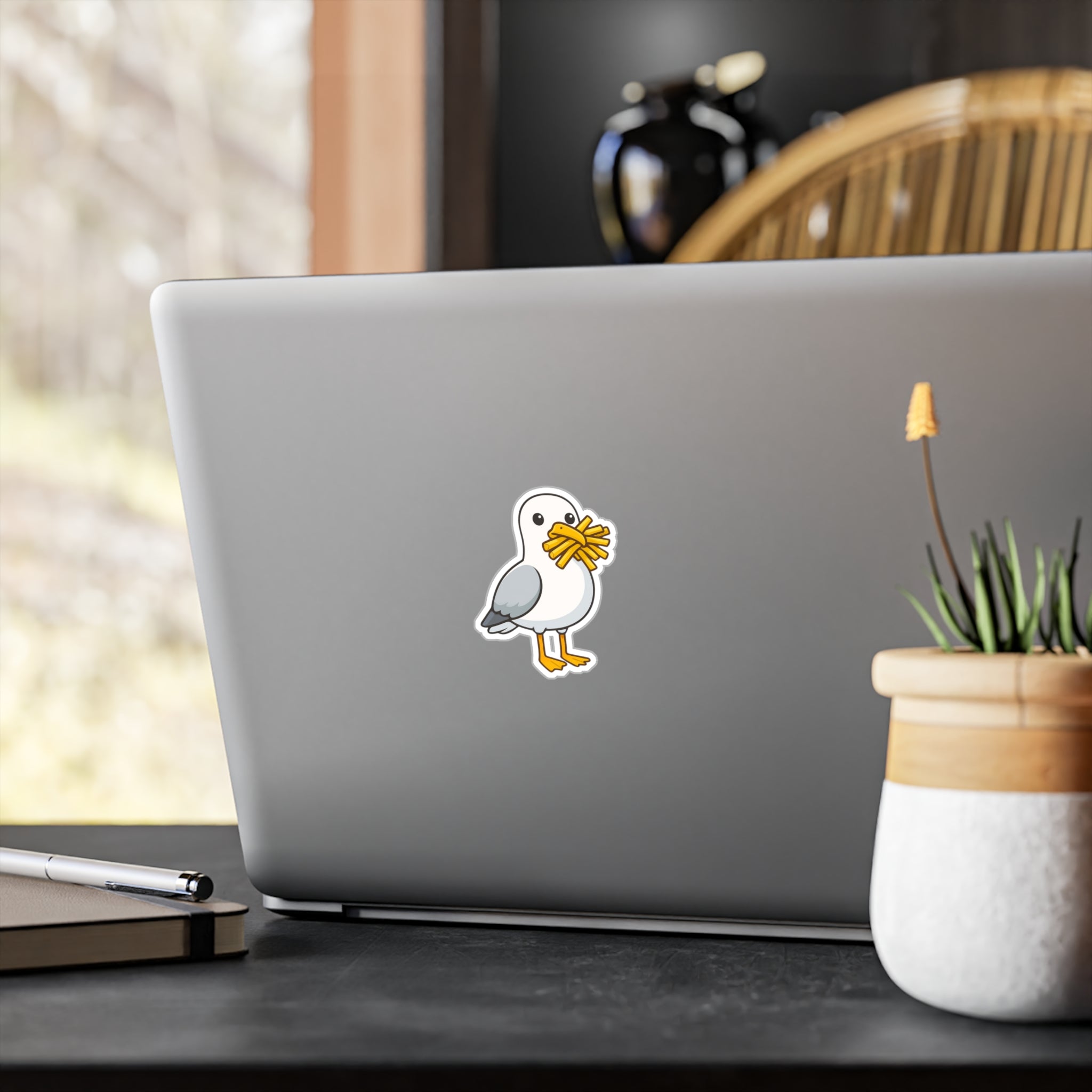 Seagull with Fries Kiss-Cut Vinyl Decal Sticker
