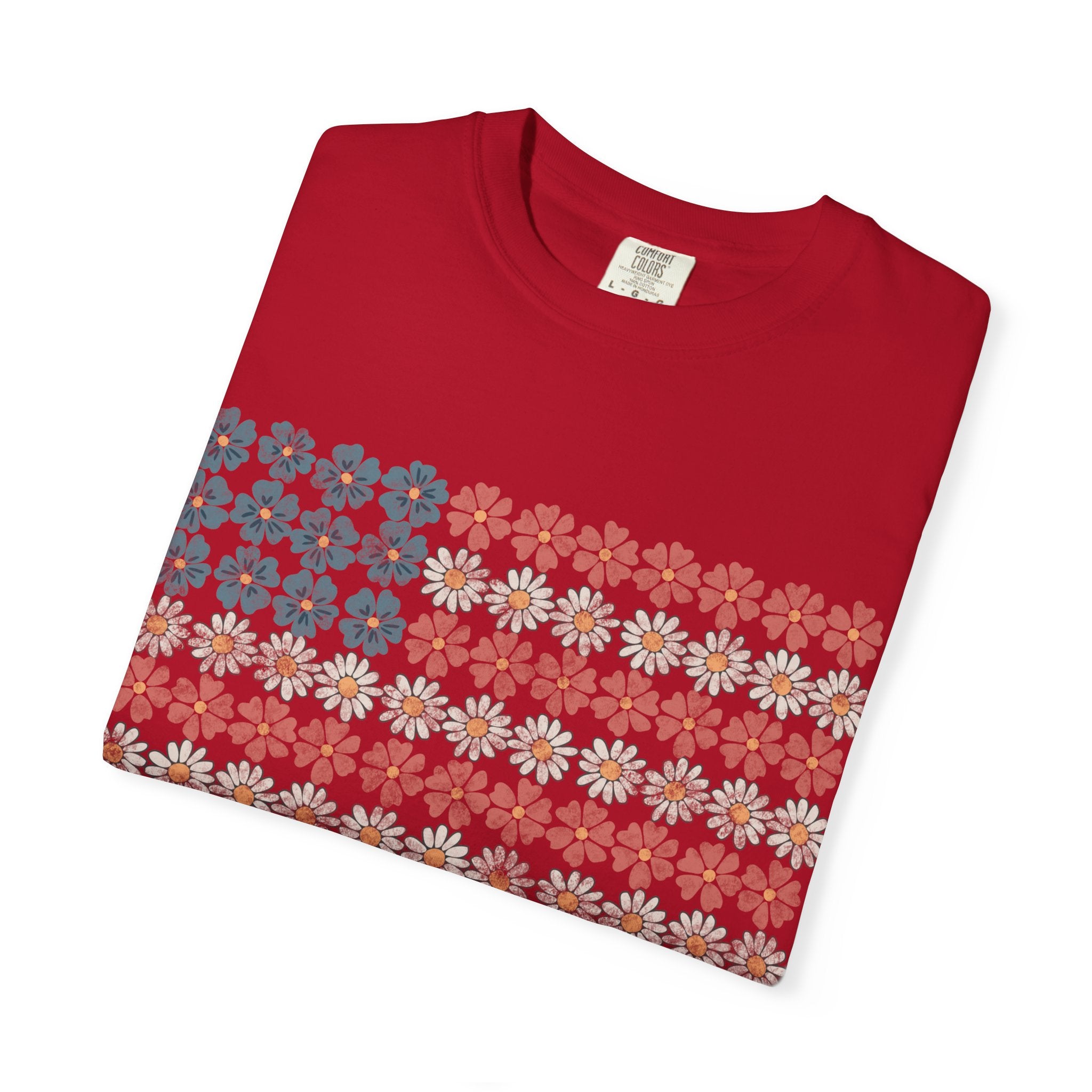 Floral American Flag USA Tee