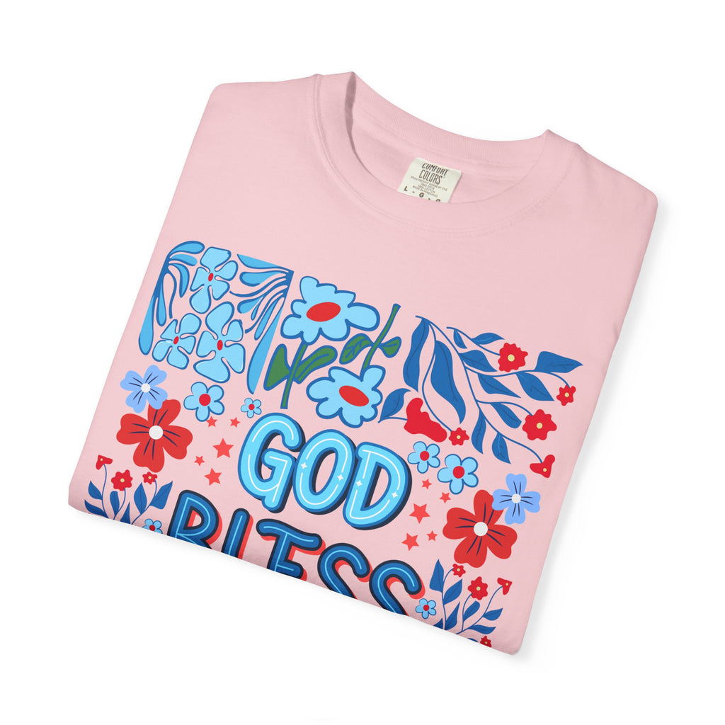 God Bless America Floral Tee
