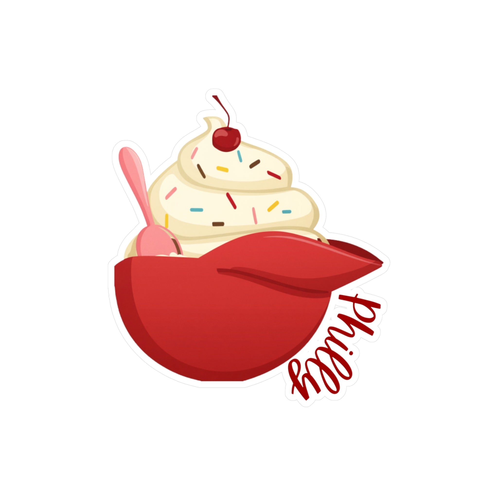 Philly Ice Cream Baseball Helmet- Kiss-Cut Vinyl Decal Sticker