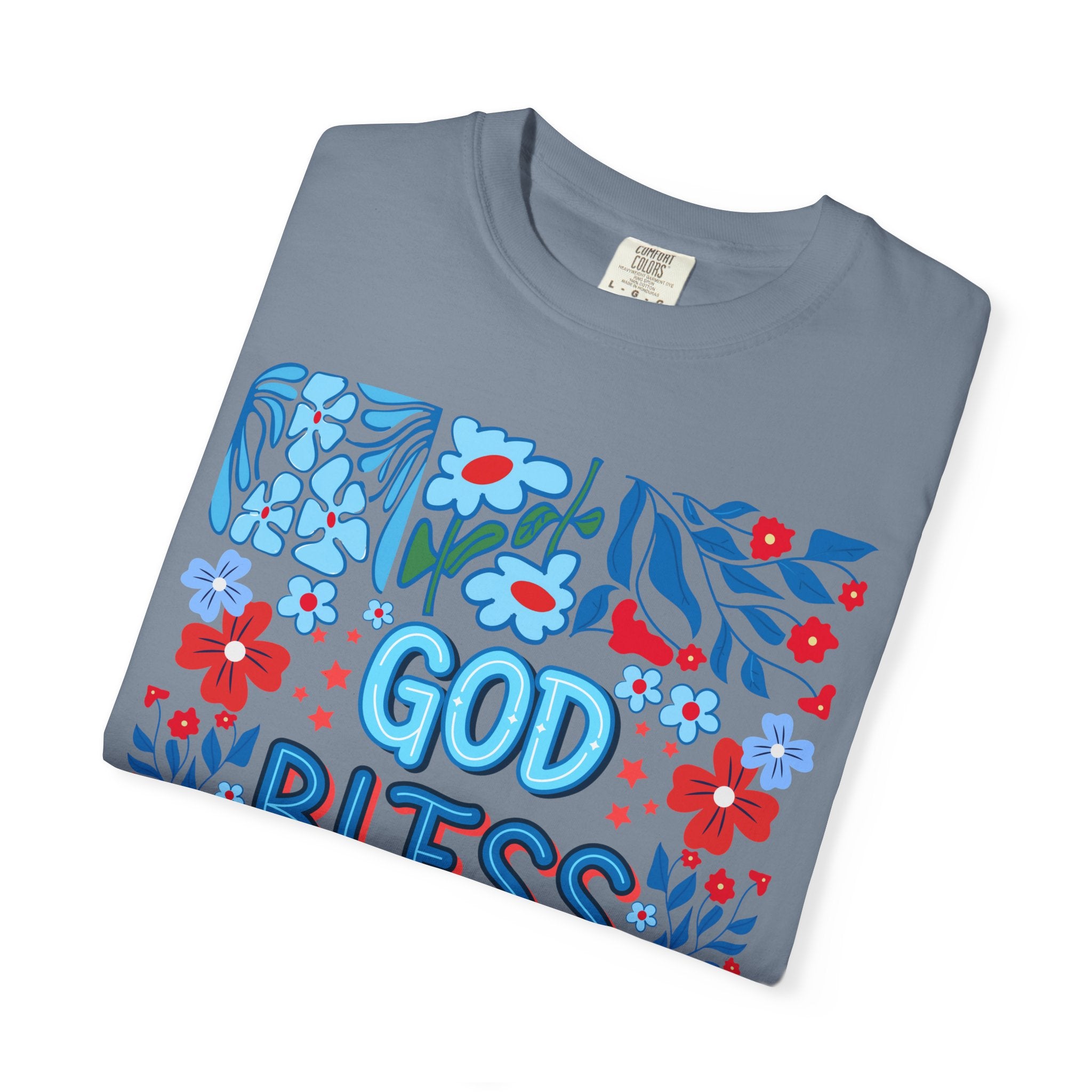 God Bless America Floral Tee