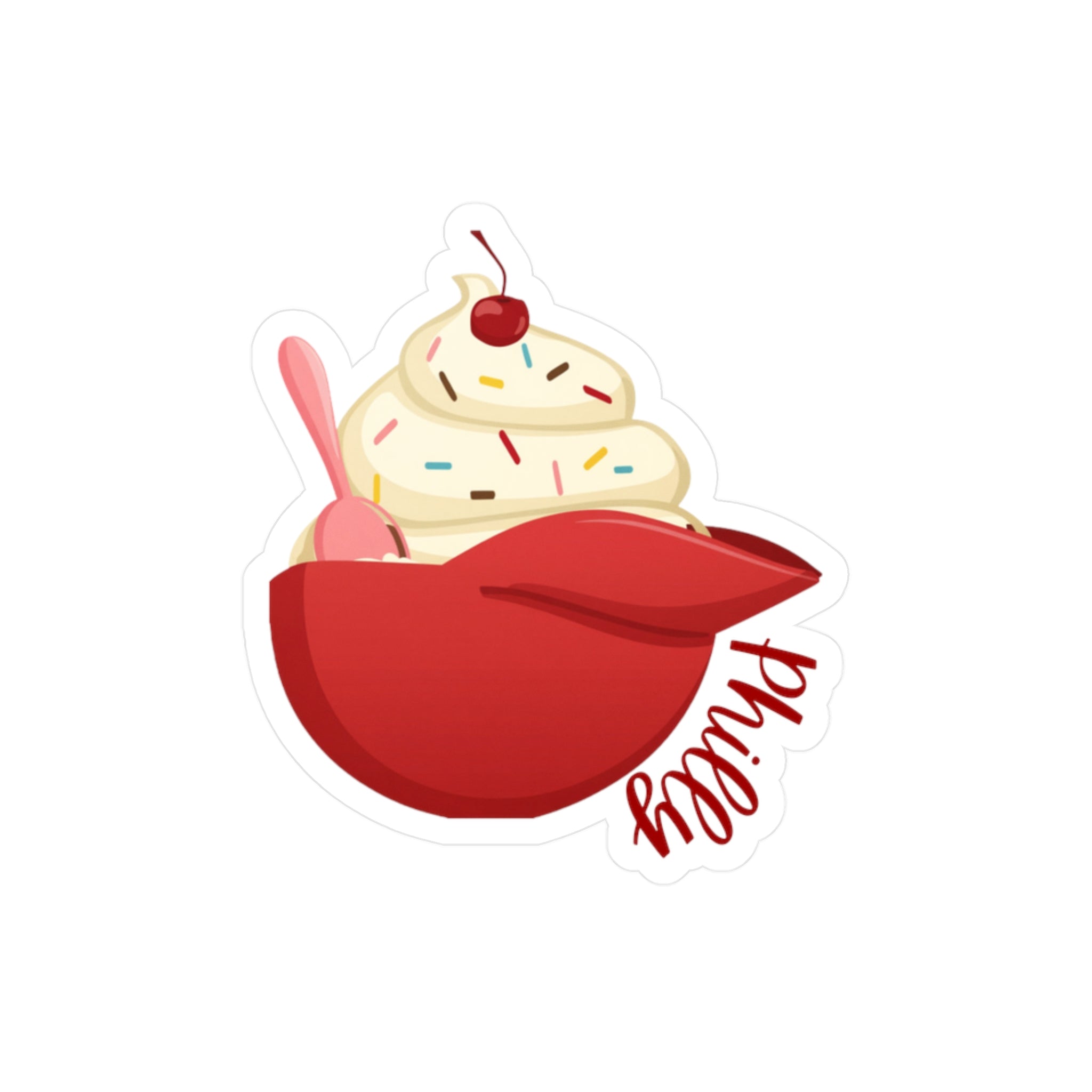 Philly Ice Cream Baseball Helmet- Kiss-Cut Vinyl Decal Sticker