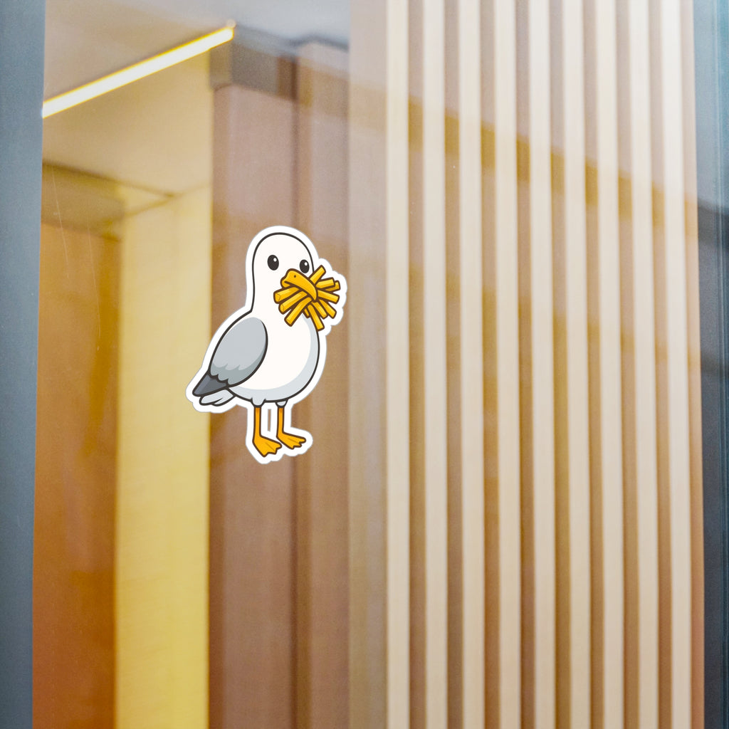 Seagull with Fries Kiss-Cut Vinyl Decal Sticker