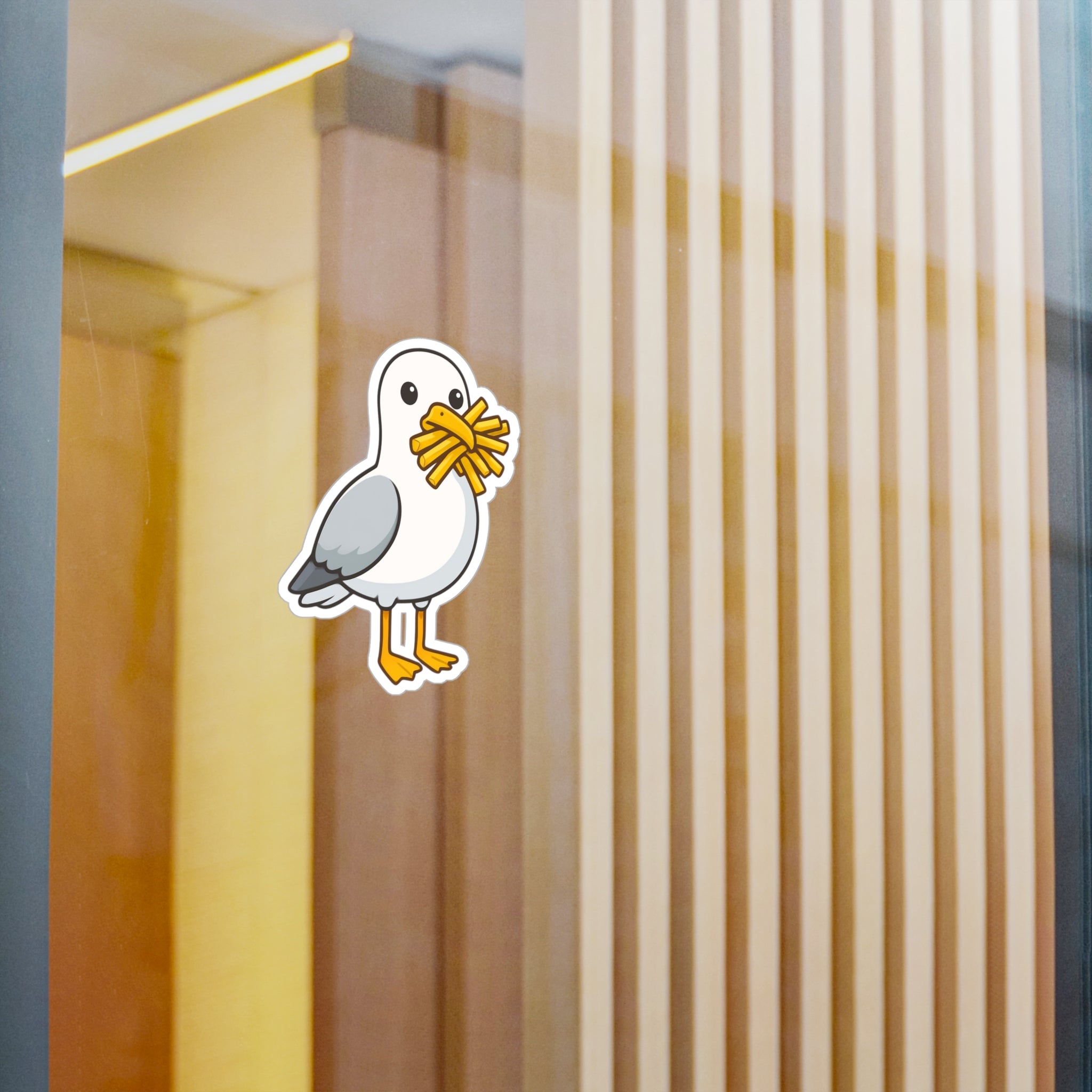 Seagull with Fries Kiss-Cut Vinyl Decal Sticker