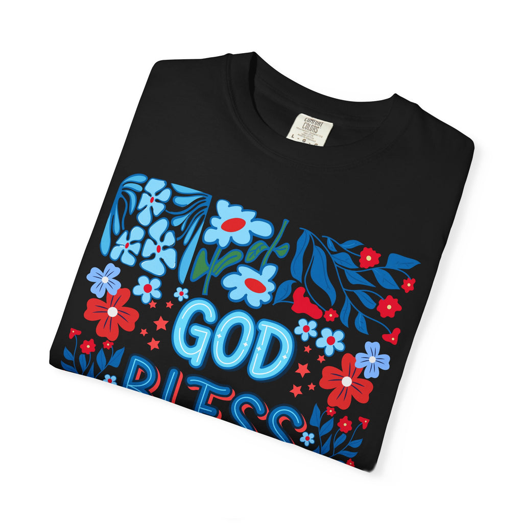 God Bless America Floral Tee