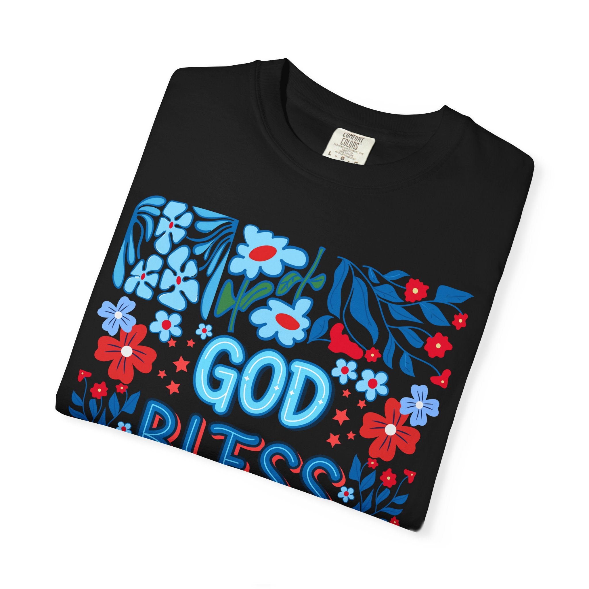 God Bless America Floral Tee