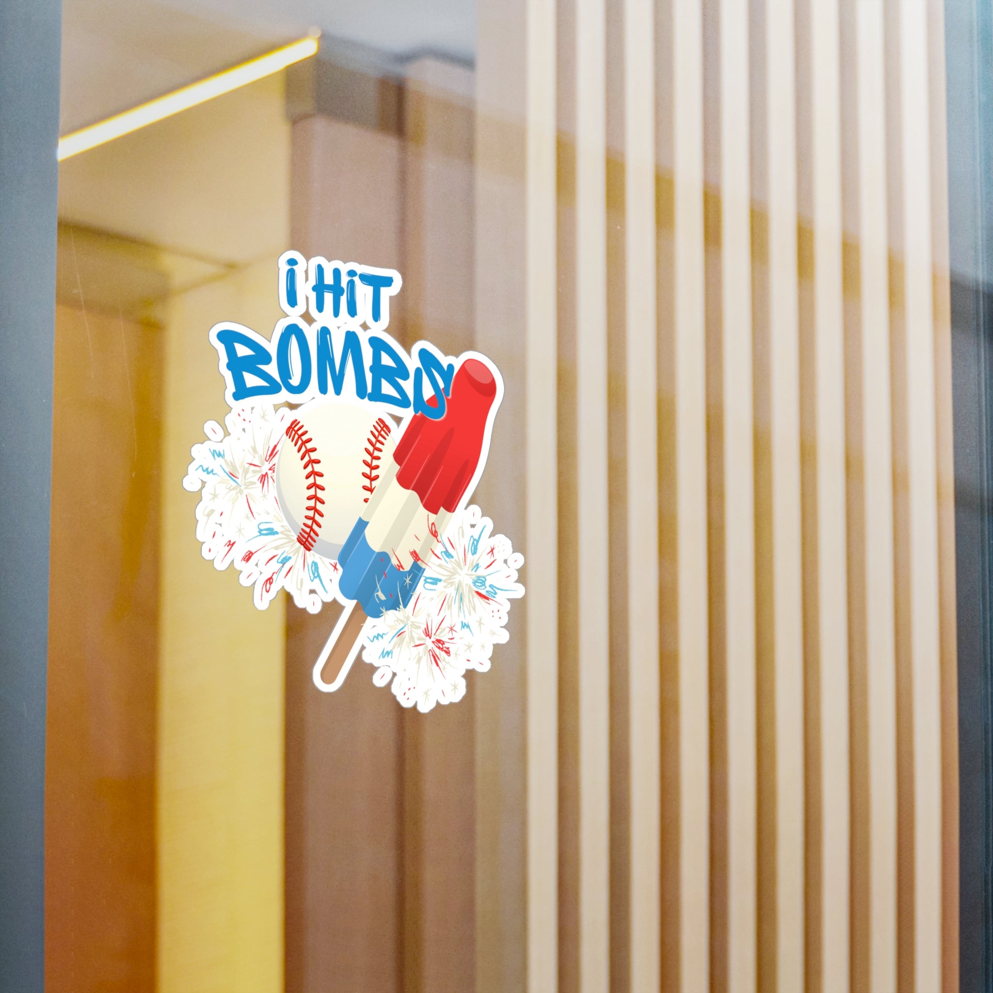 "I Hit Bombs" Baseball Kiss-Cut Vinyl Decal Sticker