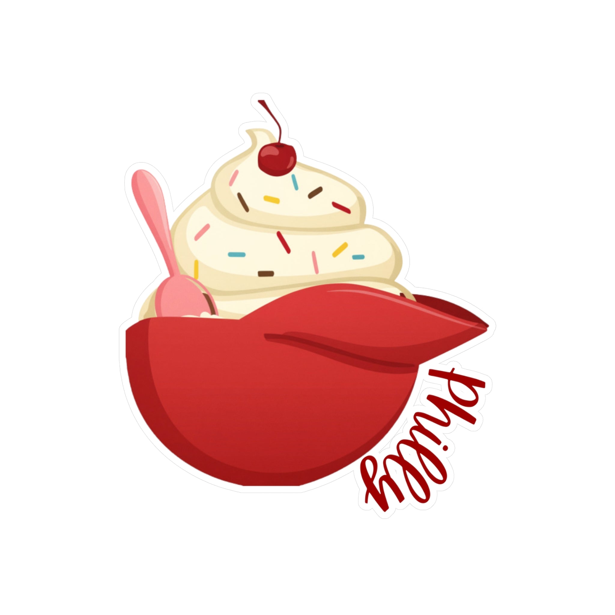 Philly Ice Cream Baseball Helmet- Kiss-Cut Vinyl Decal Sticker