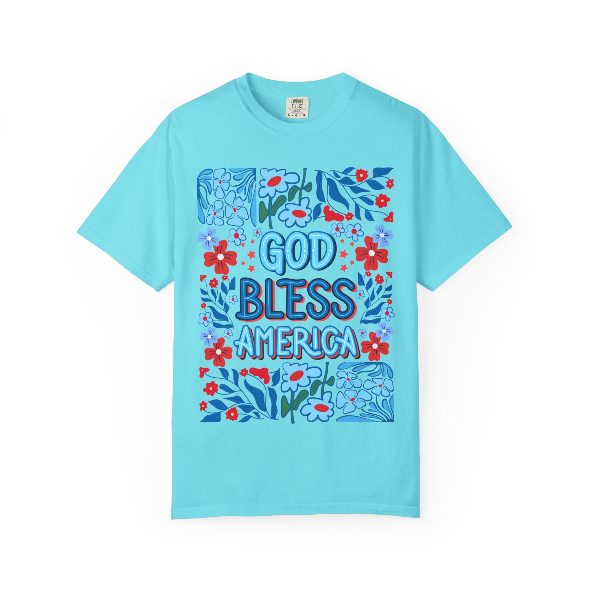 God Bless America Floral Tee