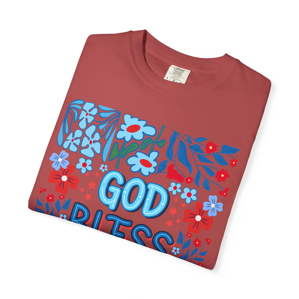 God Bless America Floral Tee