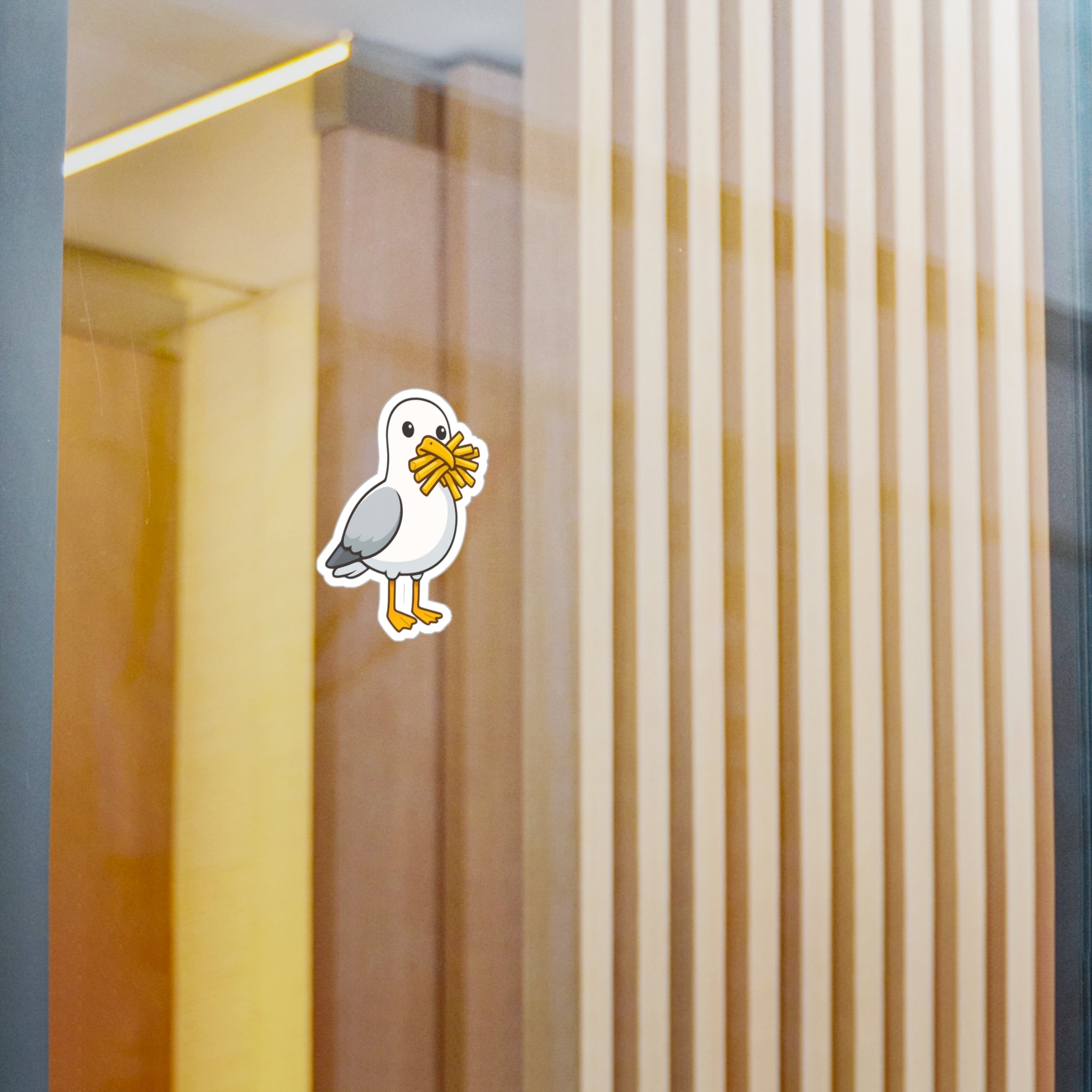 Seagull with Fries Kiss-Cut Vinyl Decal Sticker