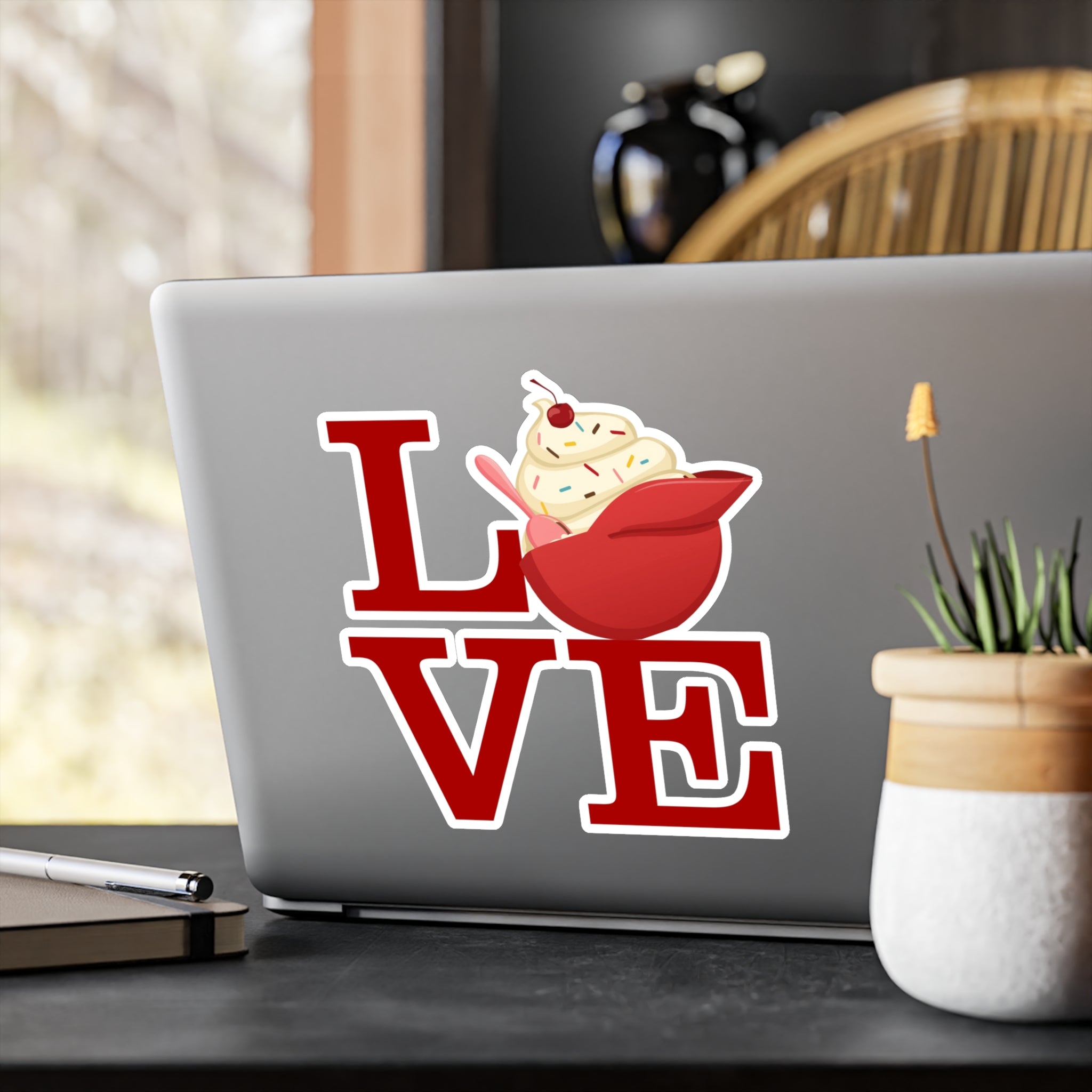 Philly LOVE Baseball Ice Cream Helmet- Kiss-Cut Vinyl Decal Sticker