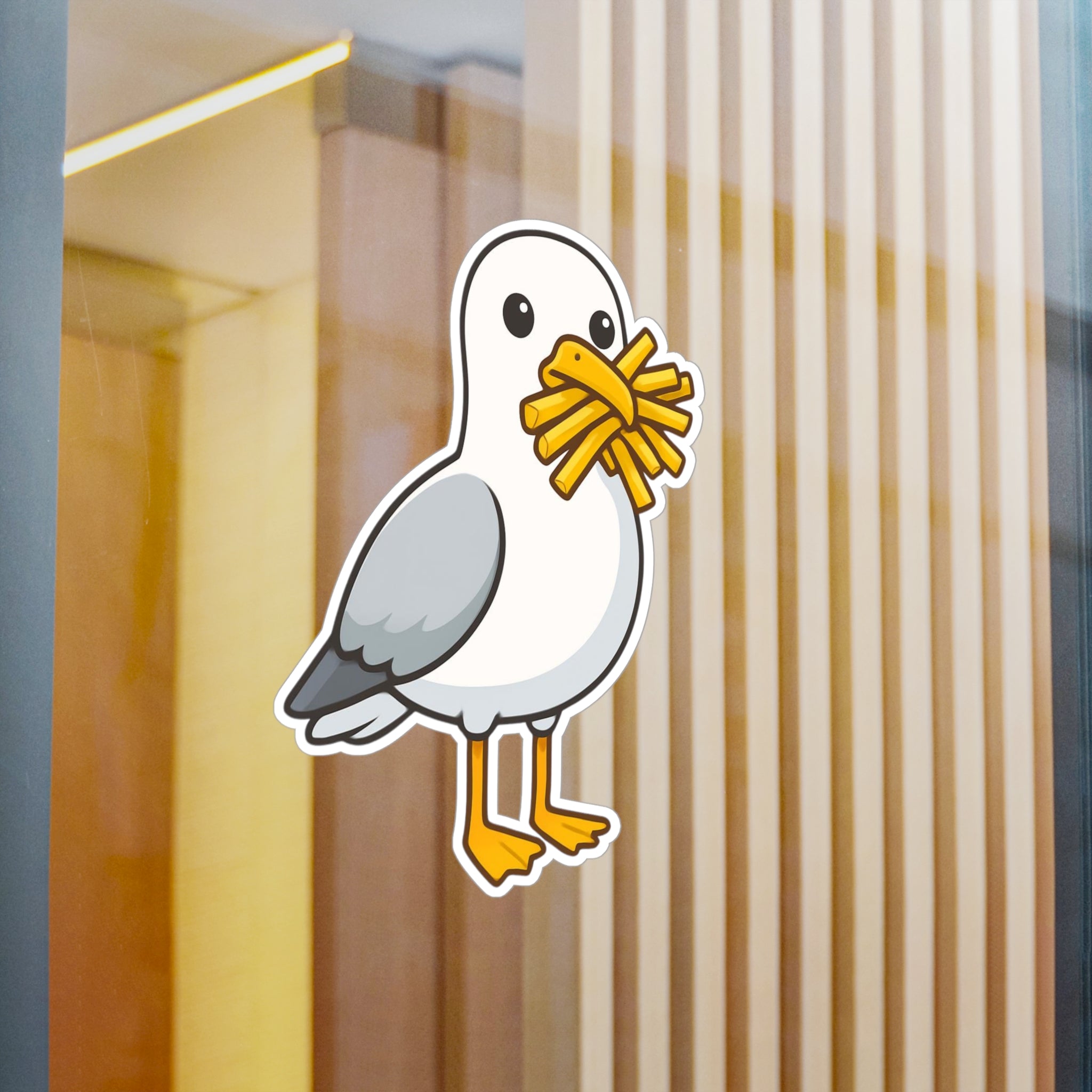 Seagull with Fries Kiss-Cut Vinyl Decal Sticker