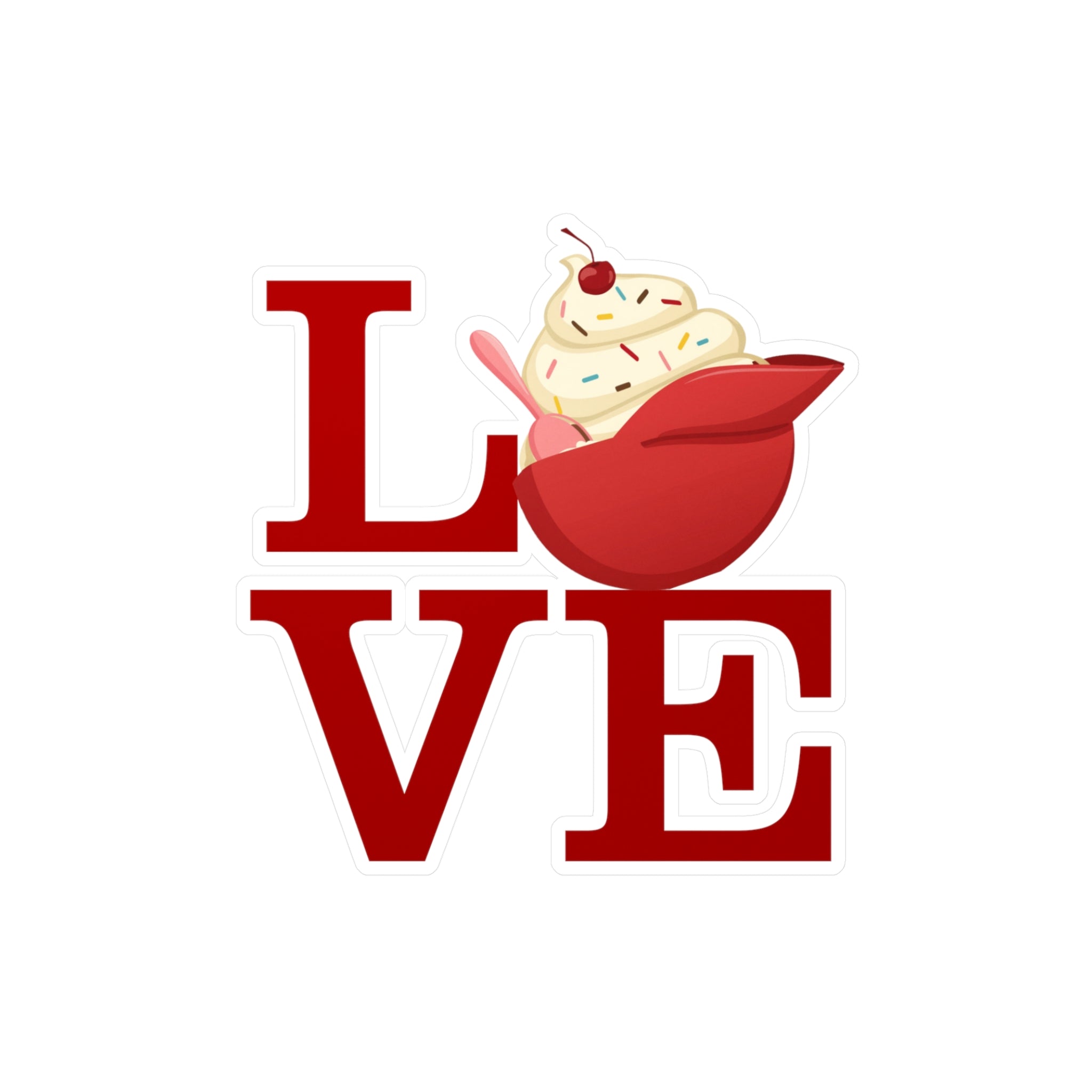 Philly LOVE Baseball Ice Cream Helmet- Kiss-Cut Vinyl Decal Sticker