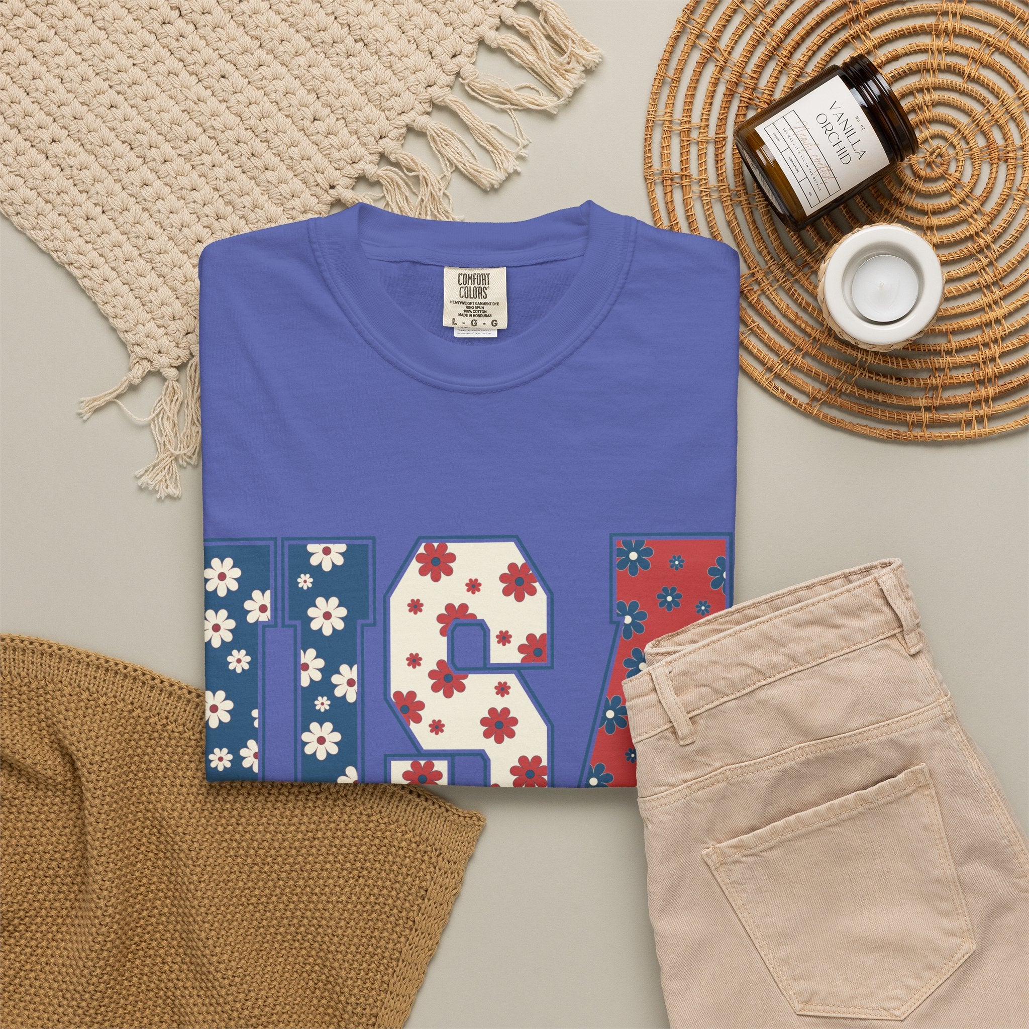 USA Floral Tee