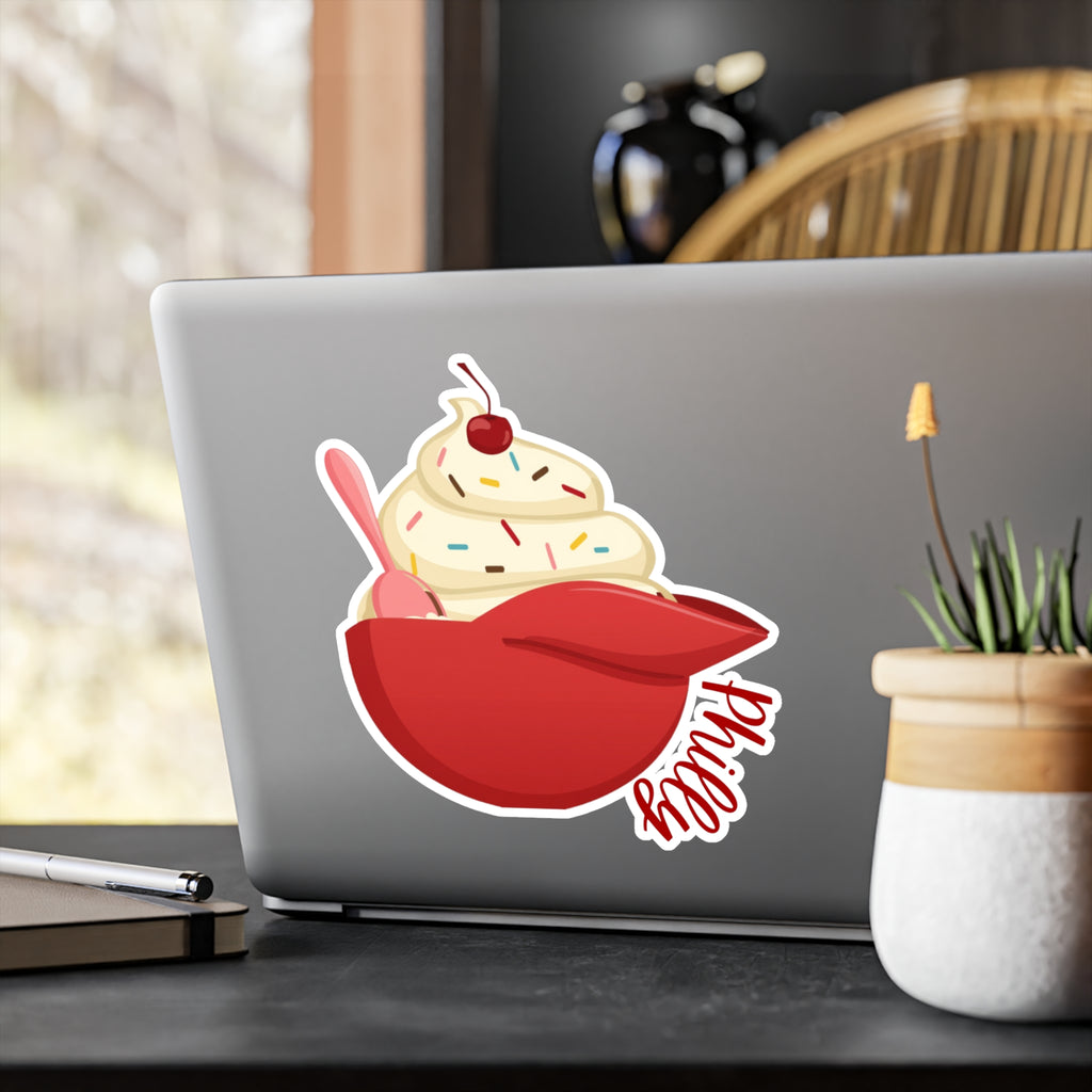 Philly Ice Cream Baseball Helmet- Kiss-Cut Vinyl Decal Sticker
