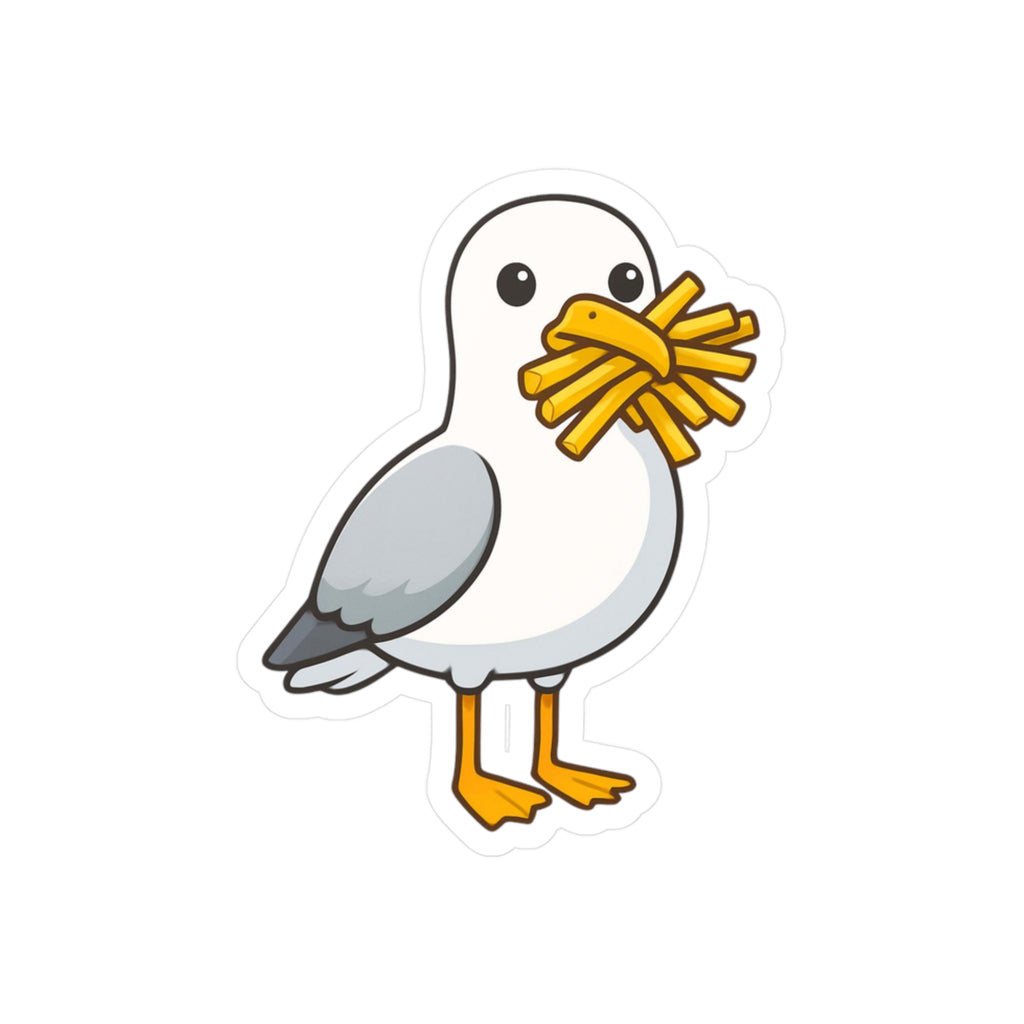 Seagull with Fries Kiss-Cut Vinyl Decal Sticker